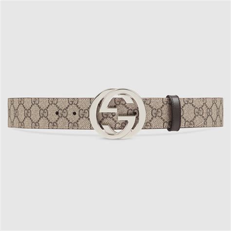 supreme x gucci sneeze belt|GG Supreme Beige Belt With Silver G Buckle .